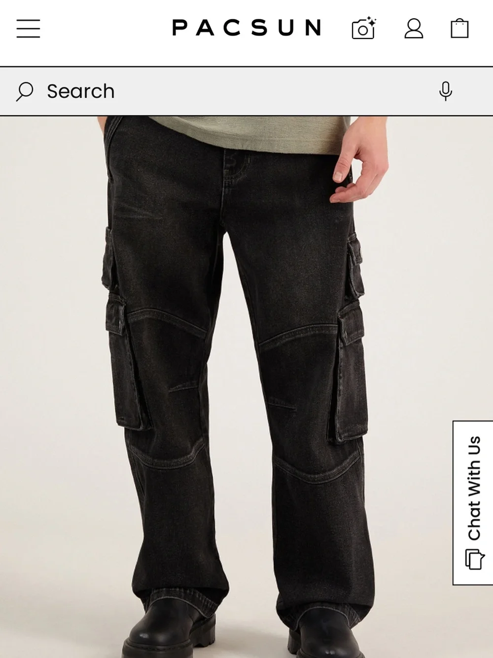 Black Men's PacSun Baggy Cargo Pants - Durable Utility Style